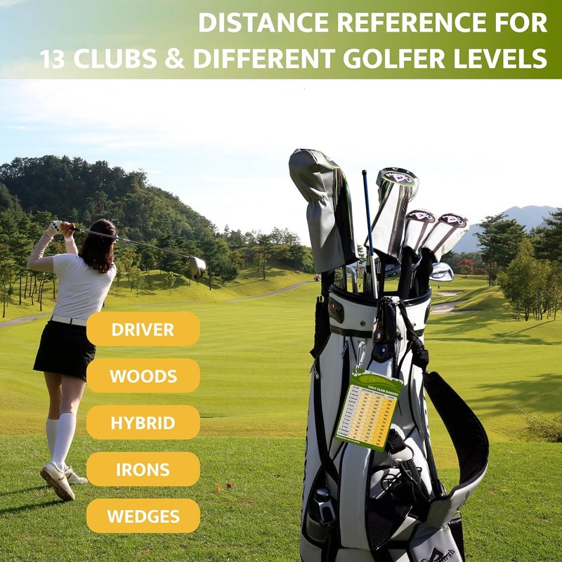 Dachgo Golf Club Distance Card - 5.12" x 3.54" Golf Club Range Chart Card Quick Reference Yardage Card, Golf Gifts Golf Accessories for Beginners, Average, Seasoned Golfers - Easy to Clip On Golf Bag - Image 4